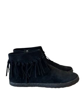 UGG Shenendoah Black Suede Fringe side zip Ankle Boots - Women’s Size 8